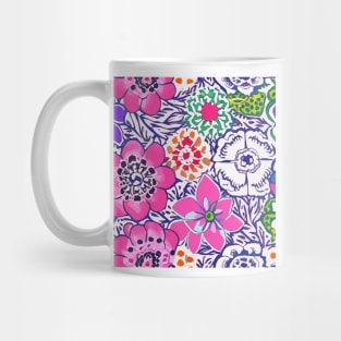 Large scale abstract florals and Moroccan tiles Mug